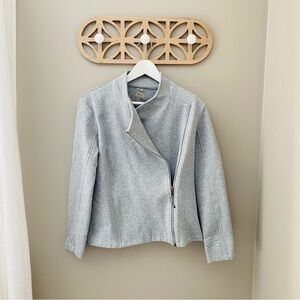 CALIA by Carrie Underwood Effortless Knit Moto Jacket/Sweatshirt Gray Sz…